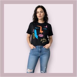 Day Brand Brittany Howard Abstract Face Graphic Black Tee